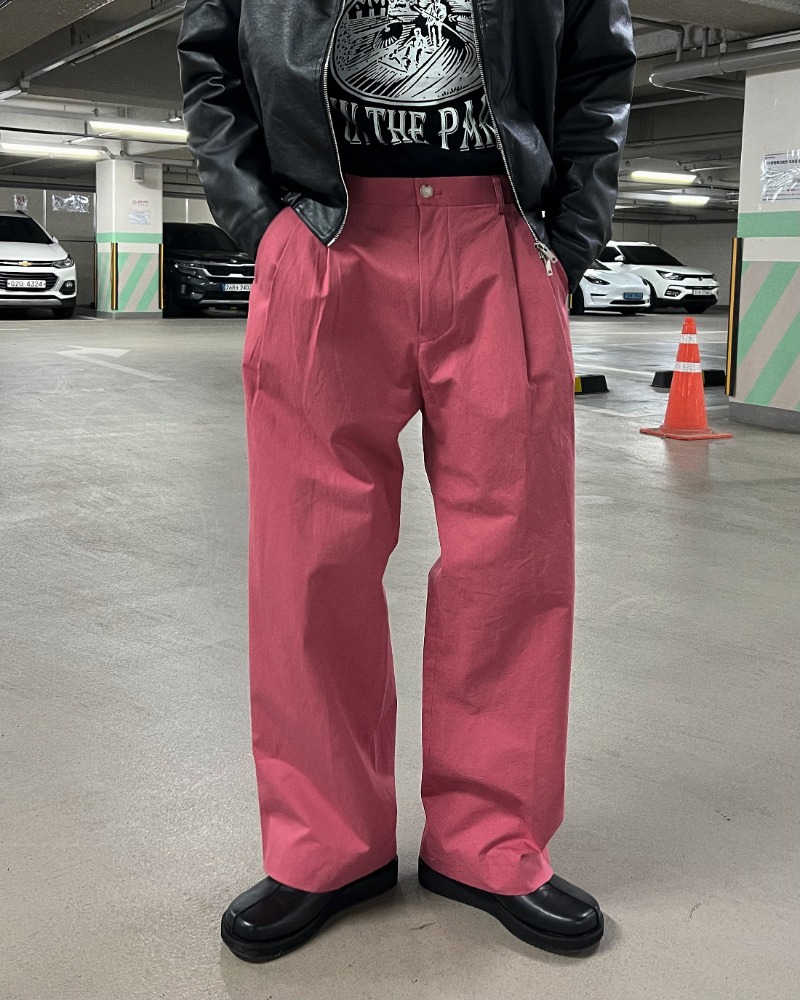 MA Two-Tuck Cotton Wide Pants